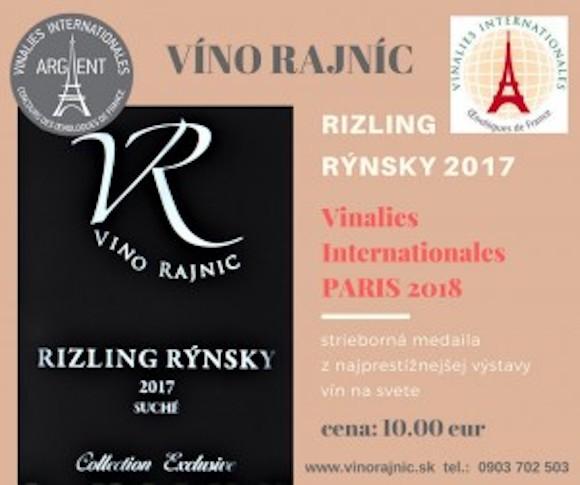 RIZLING RÝNSKY 2017 striebro z Paríža