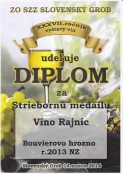 Ocenenie pre vína Rajnic