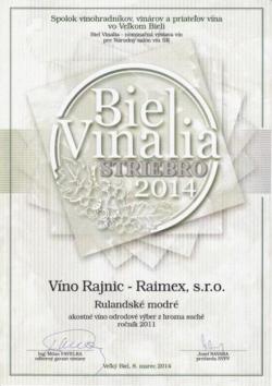 ocenenie pre vinárstvo Víno Rajníc
